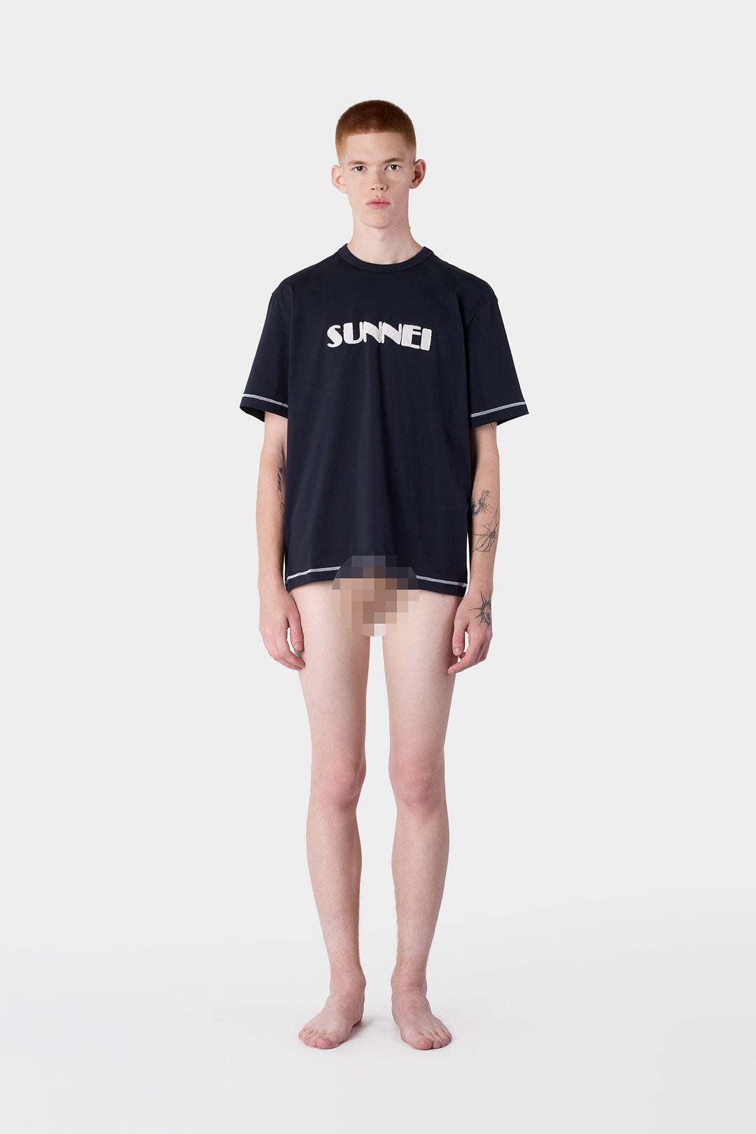 BIG LOGO BOUCLE CLASSIC T-SHIRT / blue SUNNEI & off white - 5