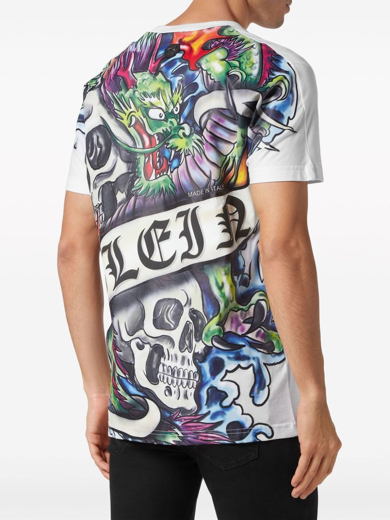 Tattoo-print cotton T-shirt 4