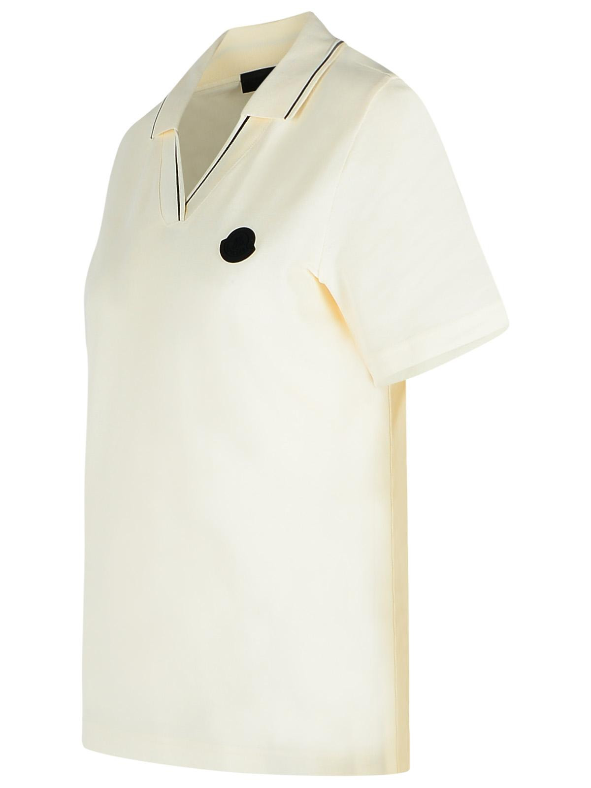 Moncler Ivory Cotton Polo Shirt Women - 2