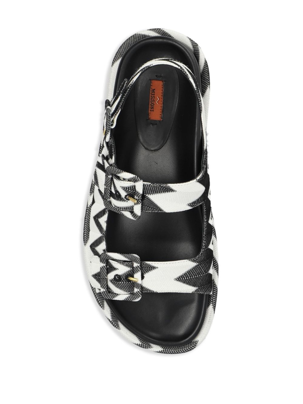 zigzag-knit buckled sandals - 4