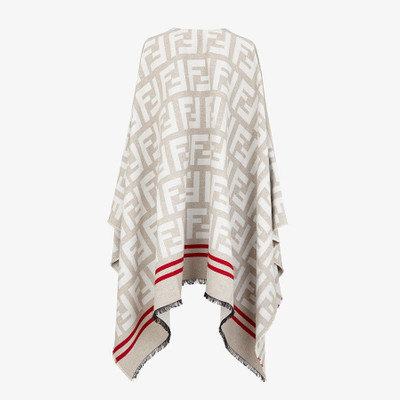 FENDI Multicolor wool and silk poncho outlook