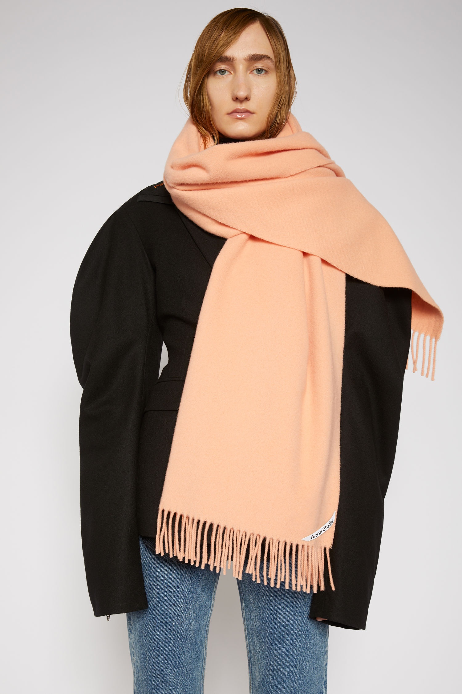 Oversized scarf salmon pink - 4