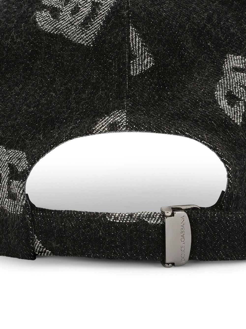 denim logo-print hat - 3