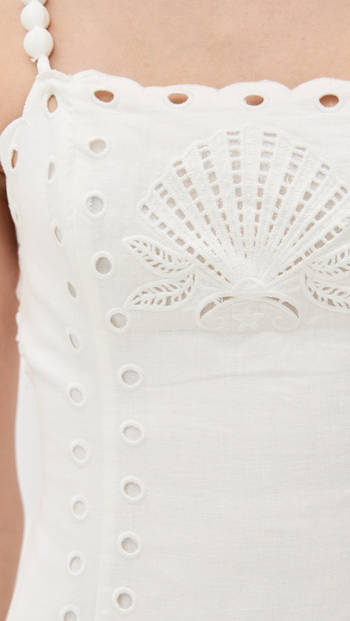 Off White Richilieu Midi Dress - 5