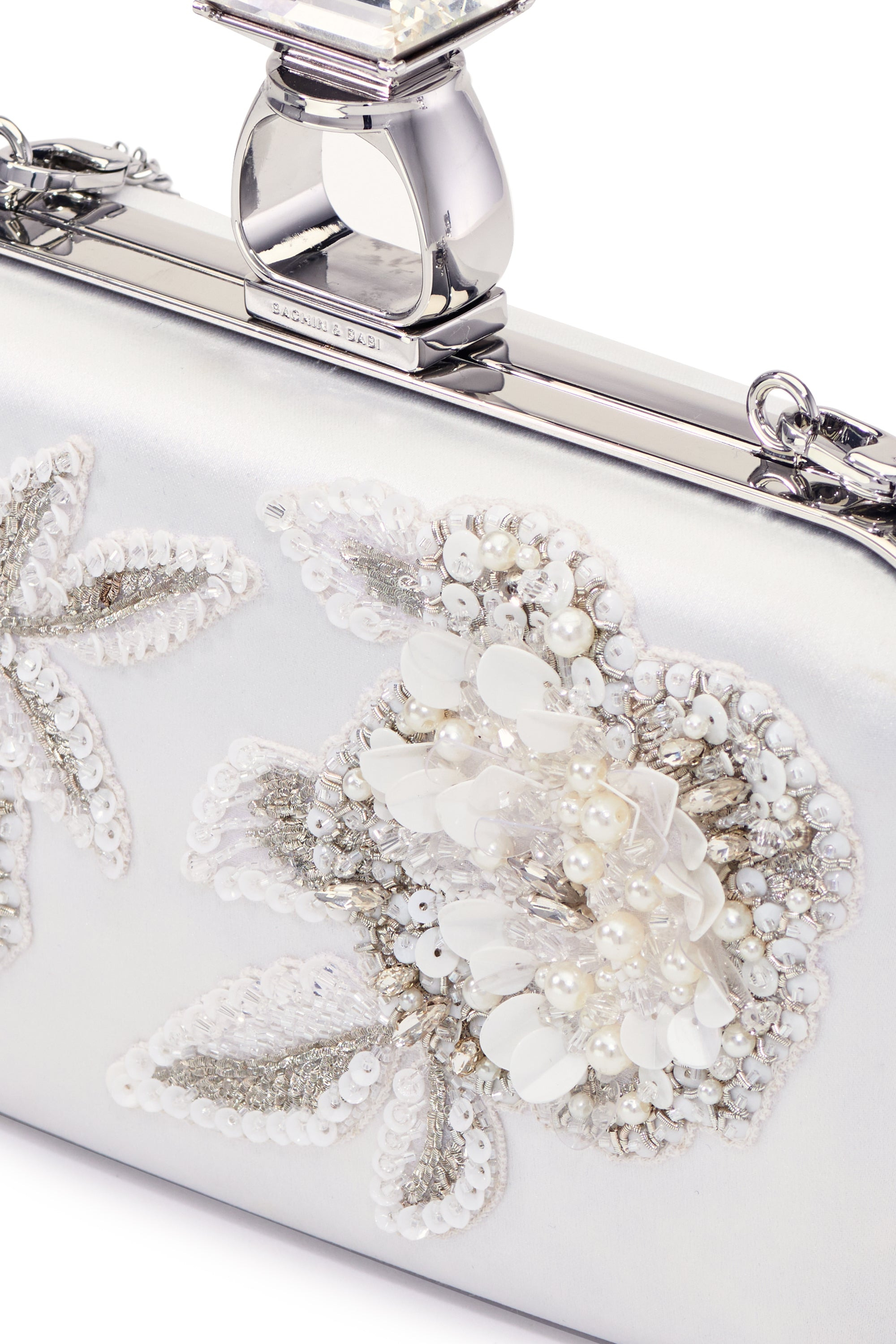 Embellished On The Rocks Clutch - Off White - 3