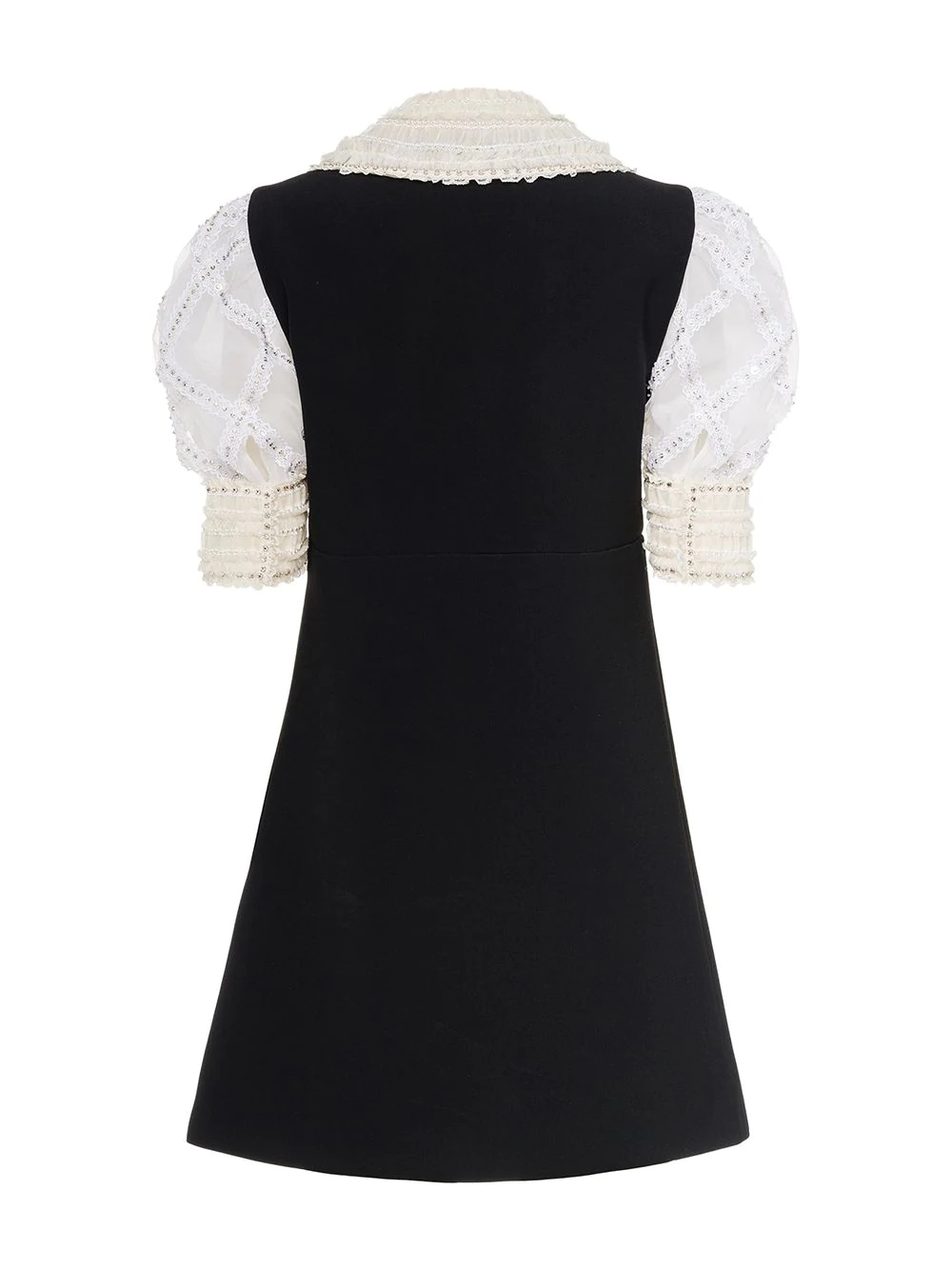 puff-sleeve embellished cady dress - 2