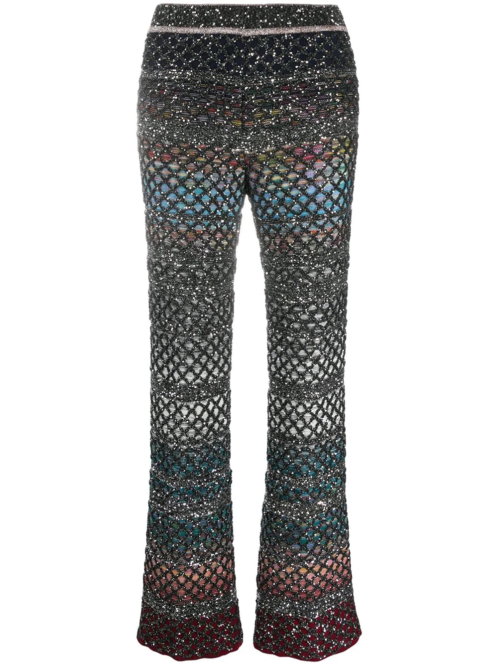 flared knit trousers - 1