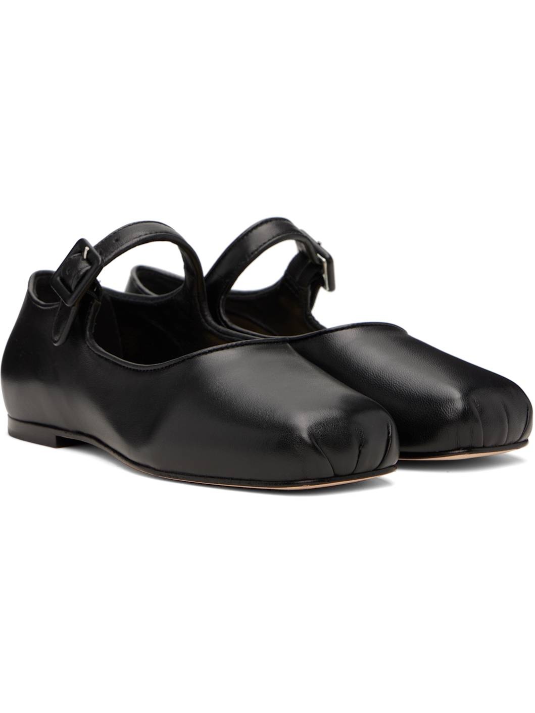 Black Mary Jane Pointe Ballerina Flats - 4
