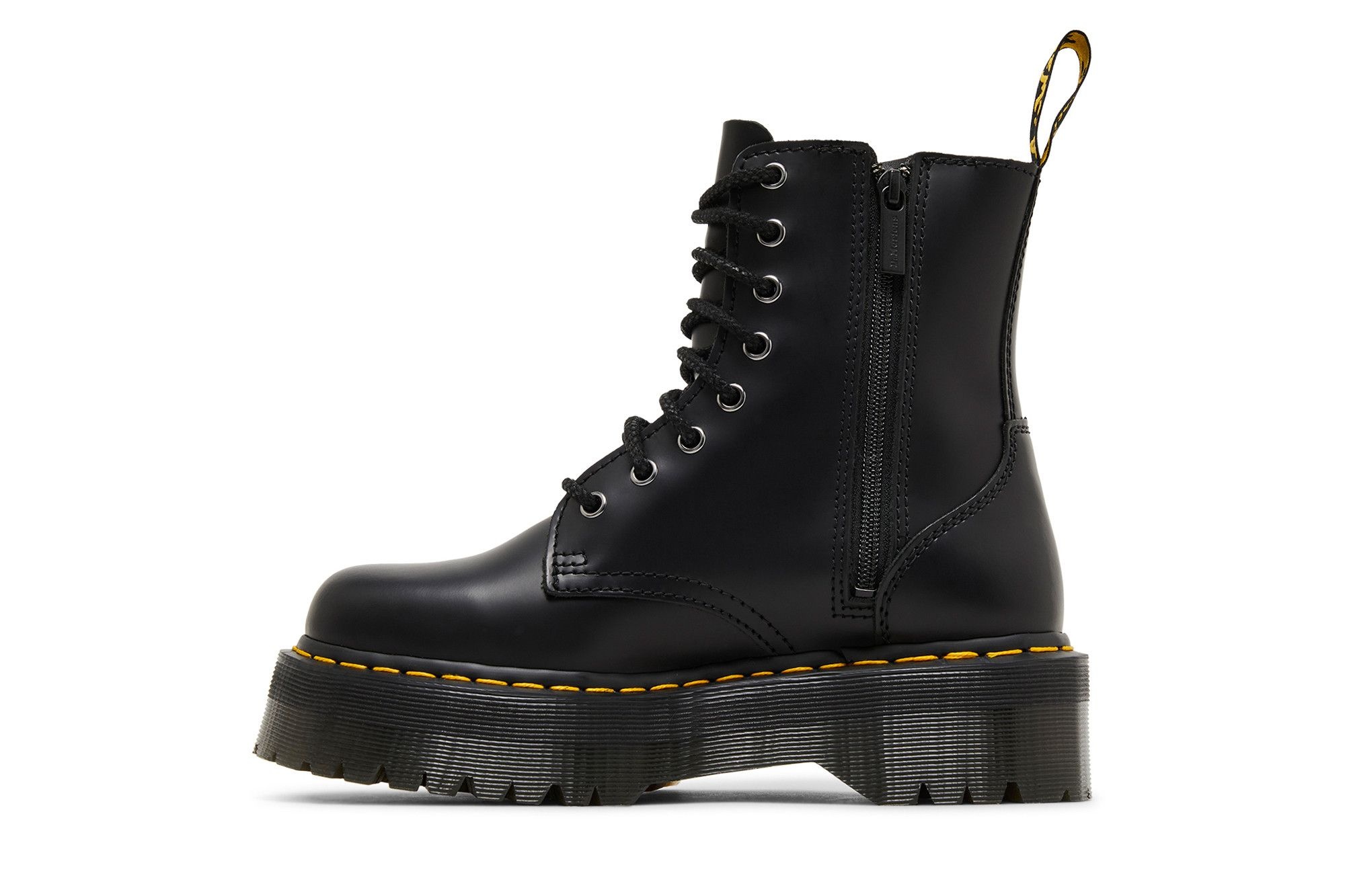 Jadon Smooth Leather Platform Boot 'Black' - 3