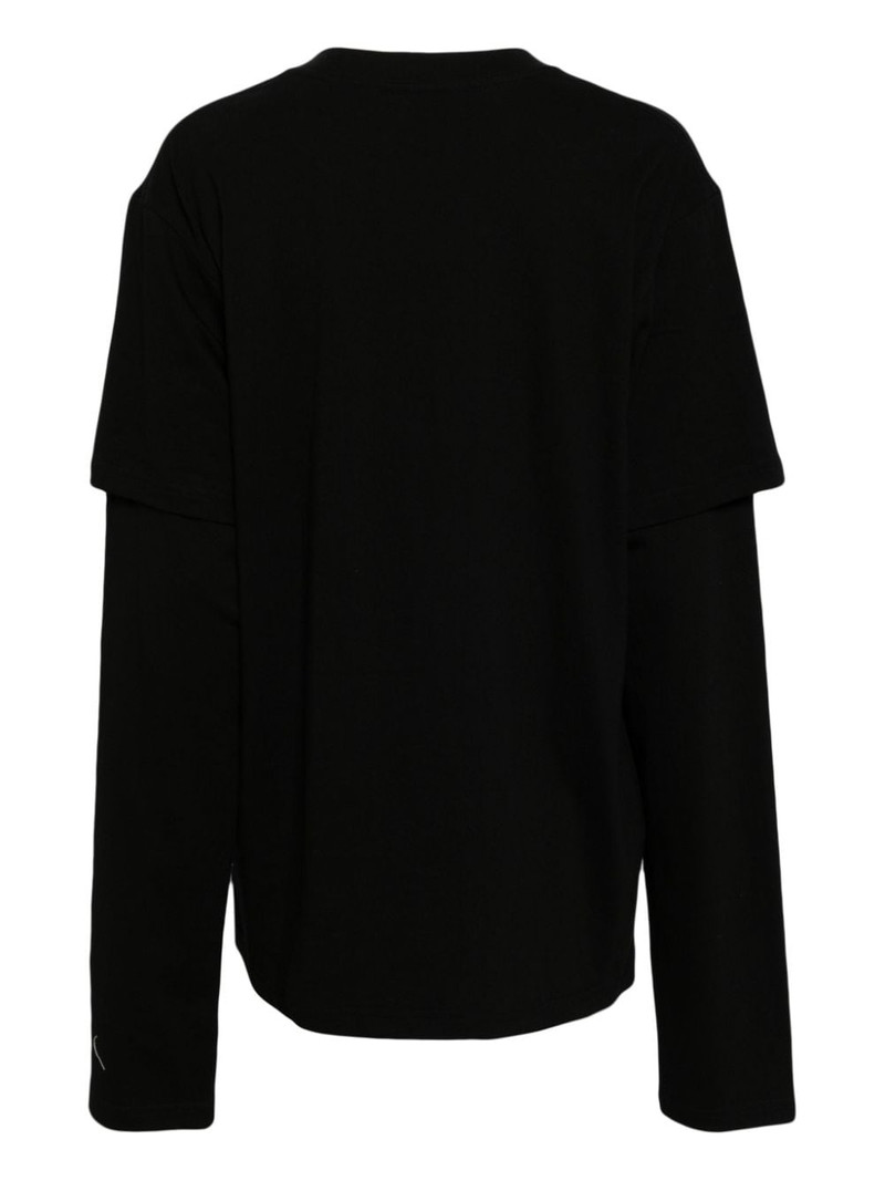 pushBUTTON layered cotton T-shirt outlook