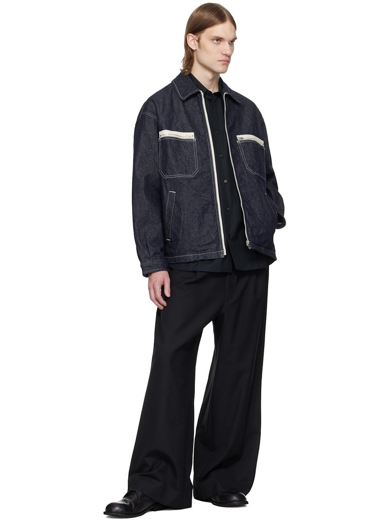 Comme des Garçons Homme Navy Garment Washed Denim Jacket outlook