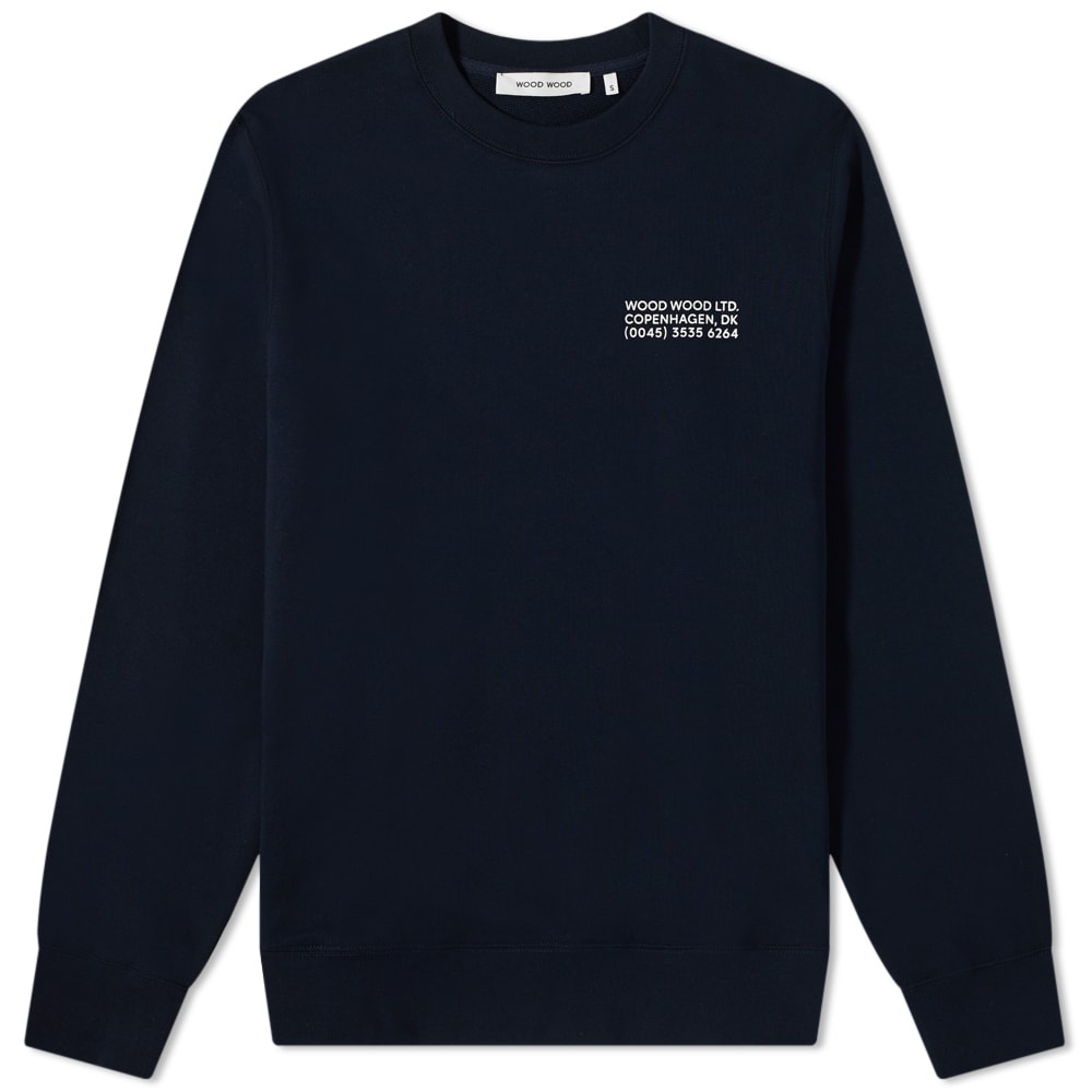 Wood Wood Hugh Info Logo Crew Sweat - 1