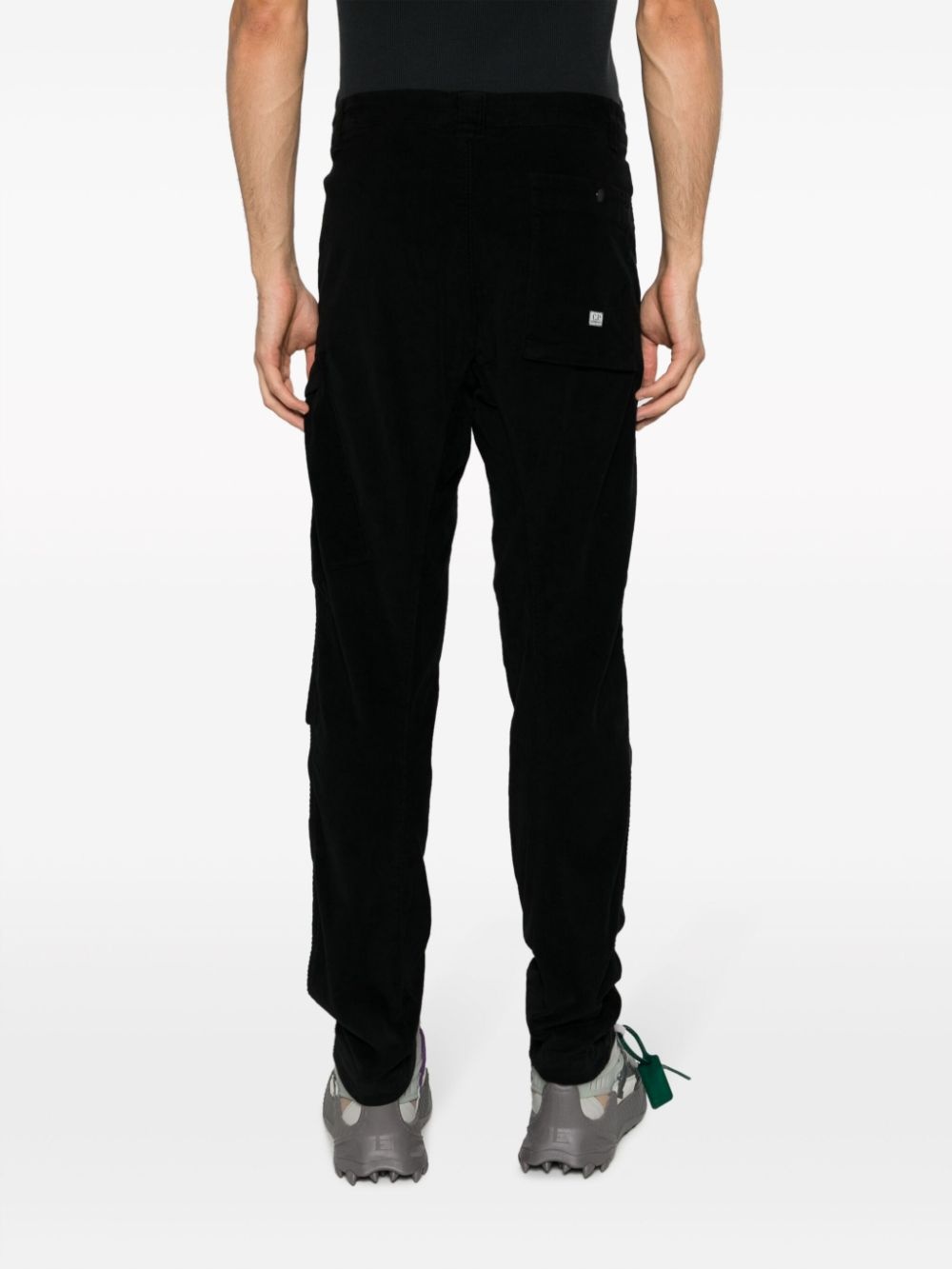 Lens-plaque corduroy cargo trousers - 4