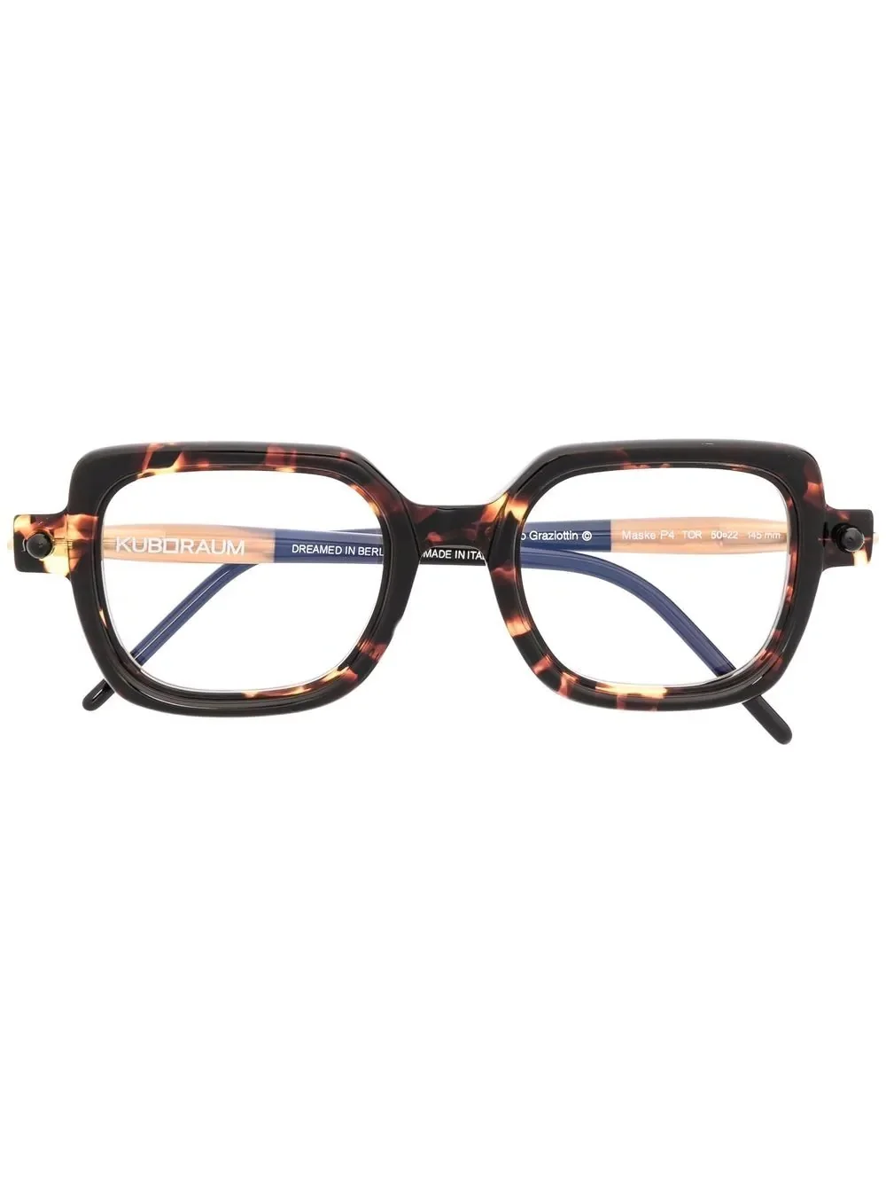 tortoiseshell-effect square-frame glasses - 1