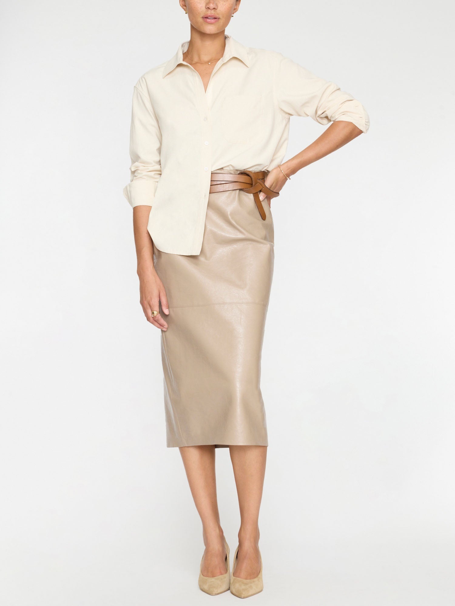 The Irene Vegan Leather Skirt - 3