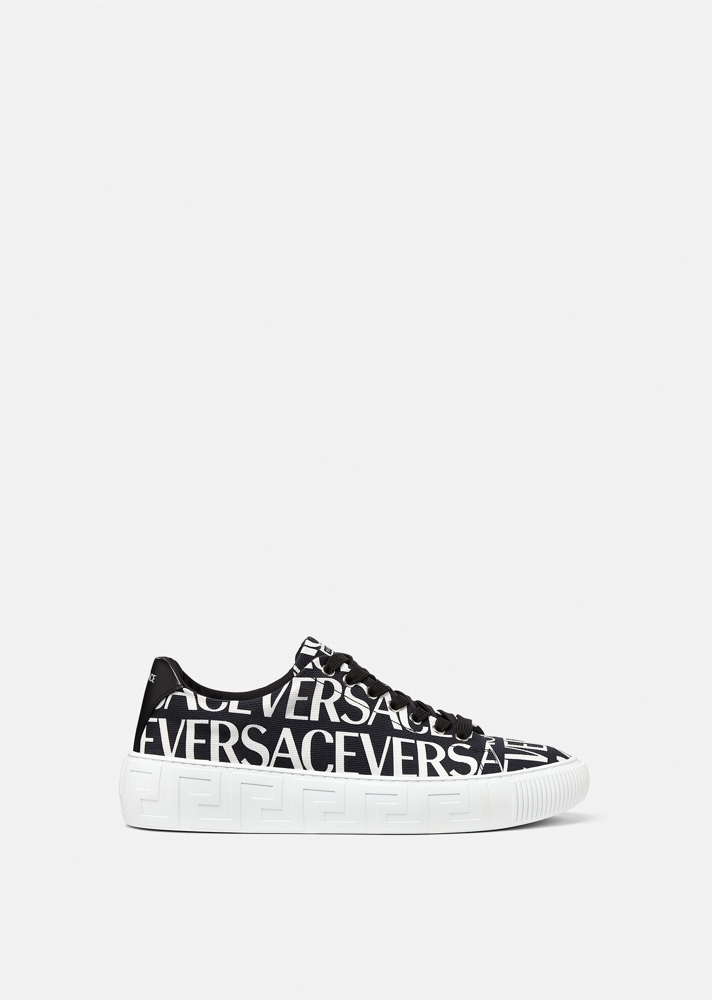 Versace Allover Greca High Top Sneakers in Brown - Versace