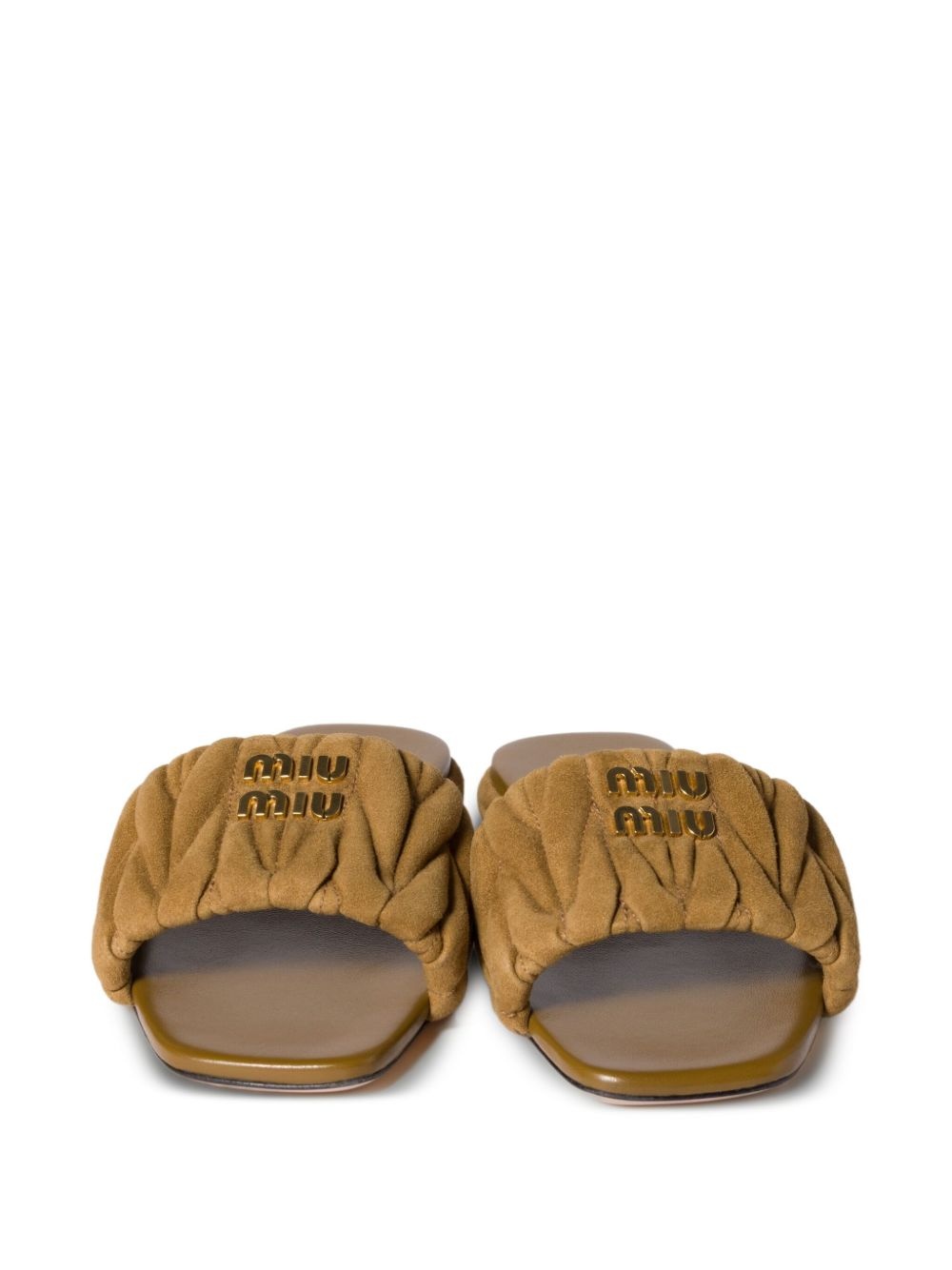 matelassé suede slides - 3