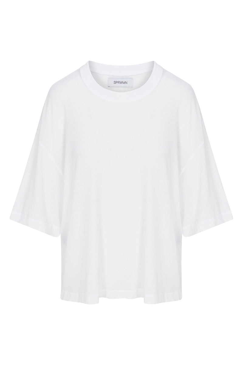 WHITE BOXY TEE - 5