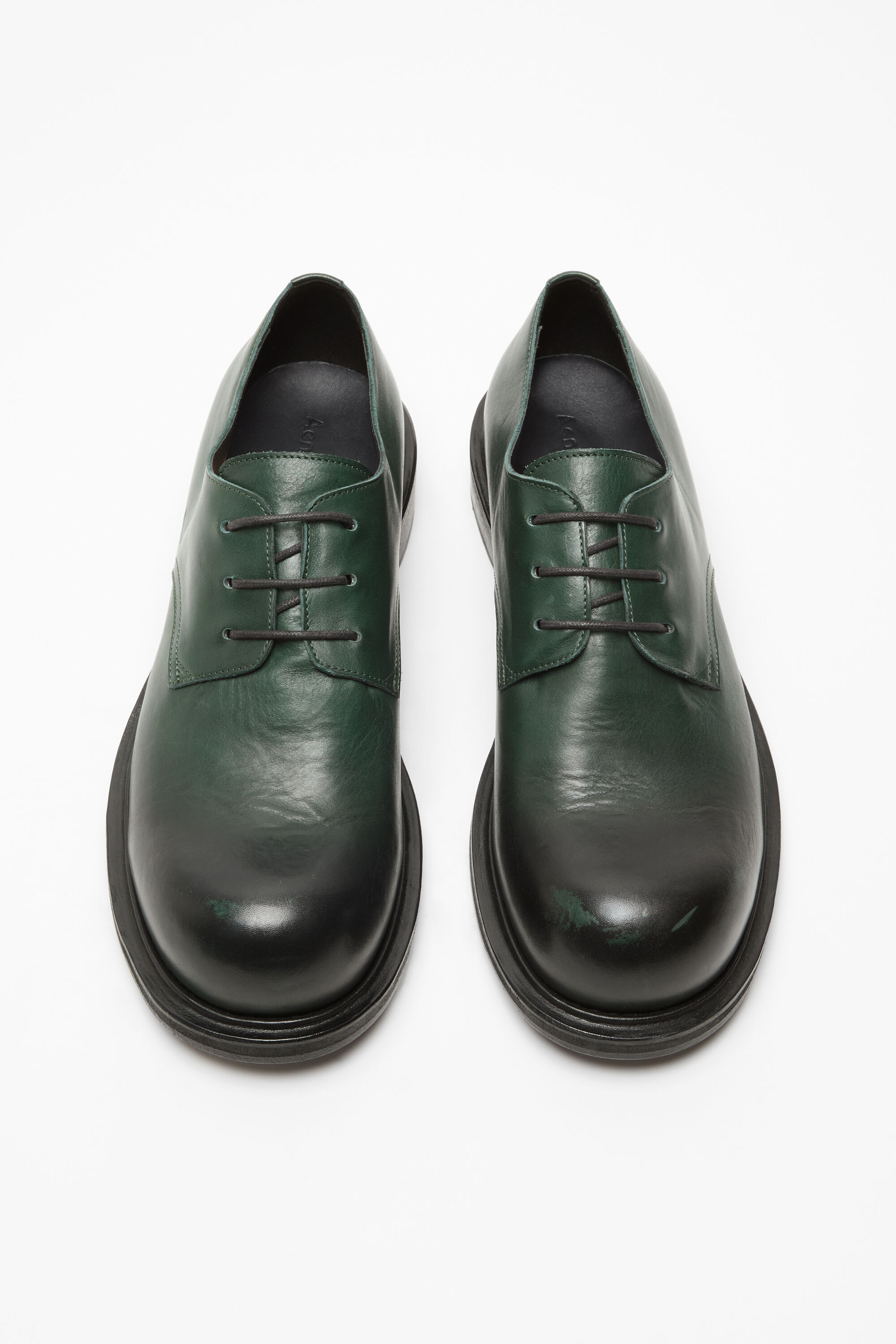 Lace-up leather shoes - Dark green - 3