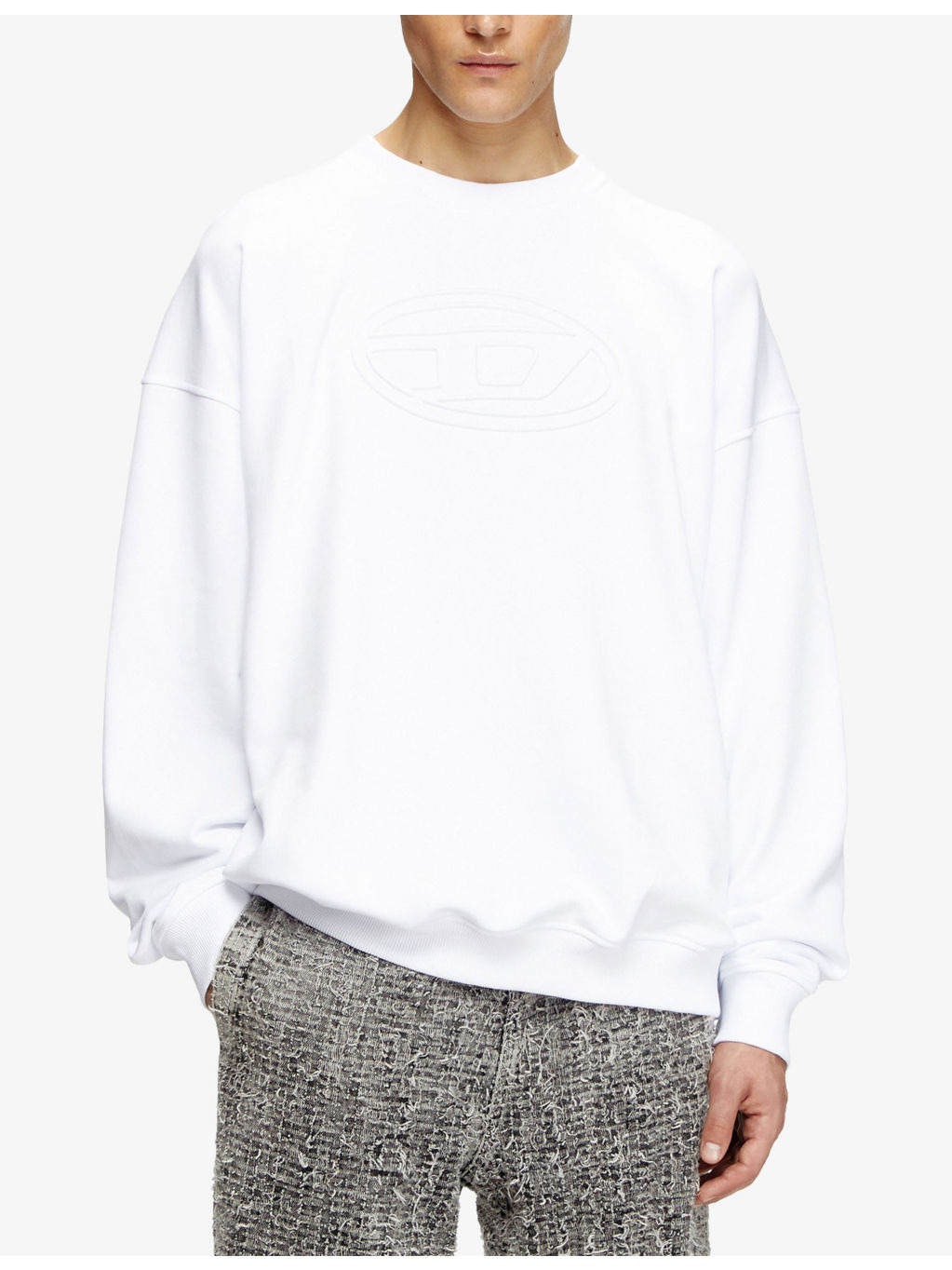 S-Mart-Bigoval Brand-Embossed Cotton-Jersey Sweatshirt - 3