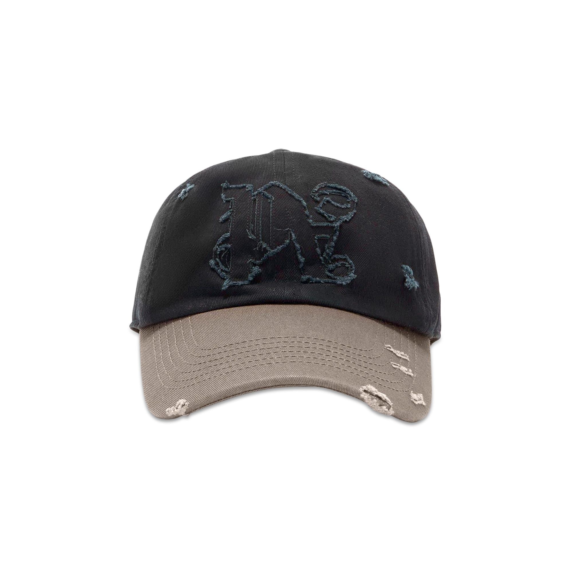 Palm Angels Ripped Monogram Cap 'Anthracite' - 1