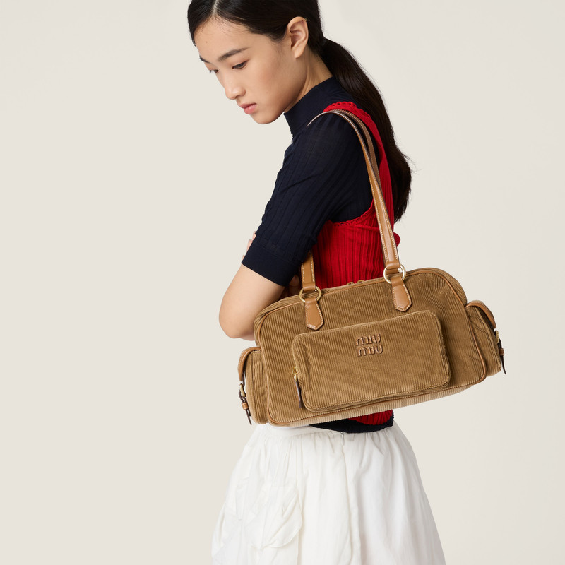 Miu Miu Corduroy Pocket top-handle bag outlook