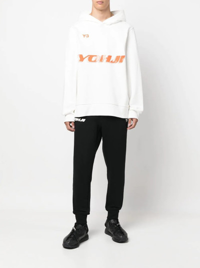 Y-3 logo-print cotton hoodie outlook