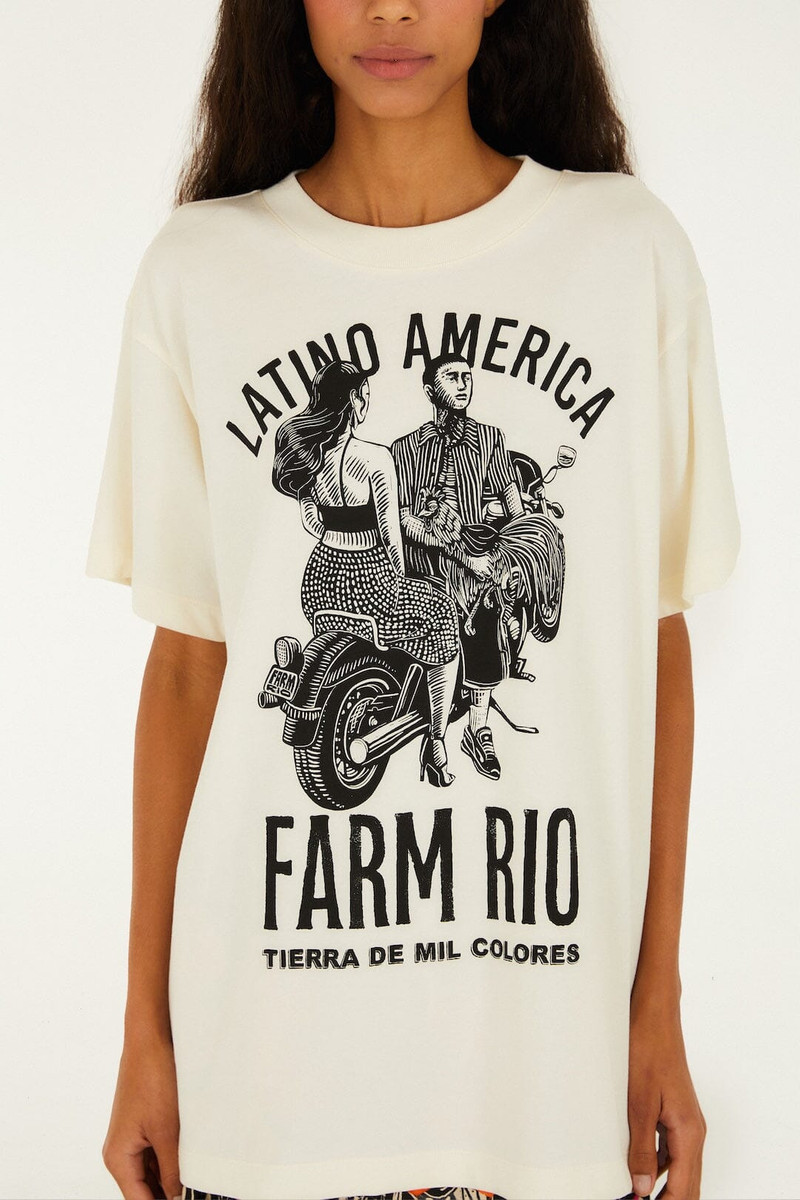 FARM RIO Off-White Latino Americana Organic Cotton T-Shirt outlook