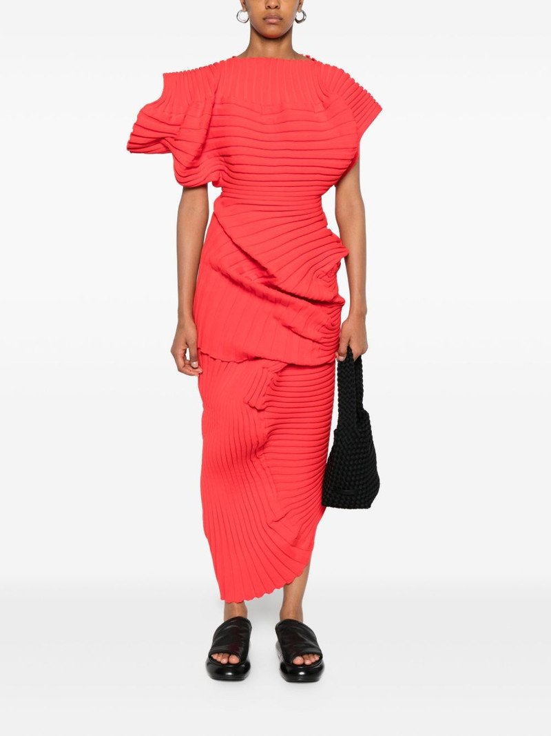 ISSEY MIYAKE ribbed-knit short-sleeved top outlook