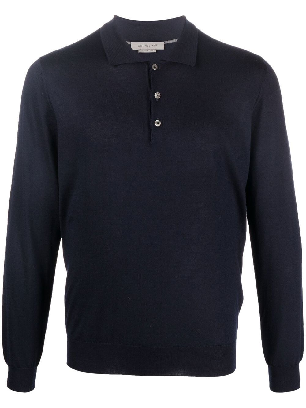 long-sleeve wool polo shirt - 1