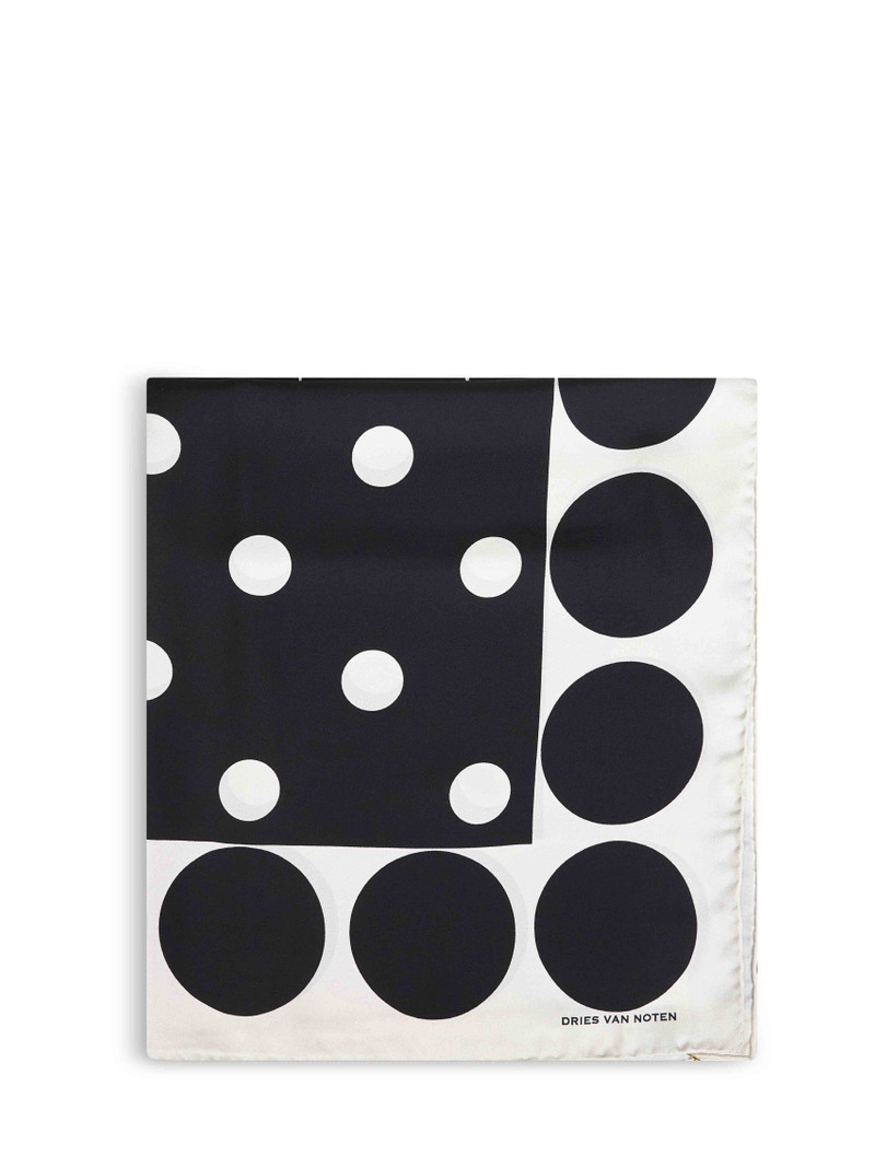 Polka dot-print silk square scarf 1