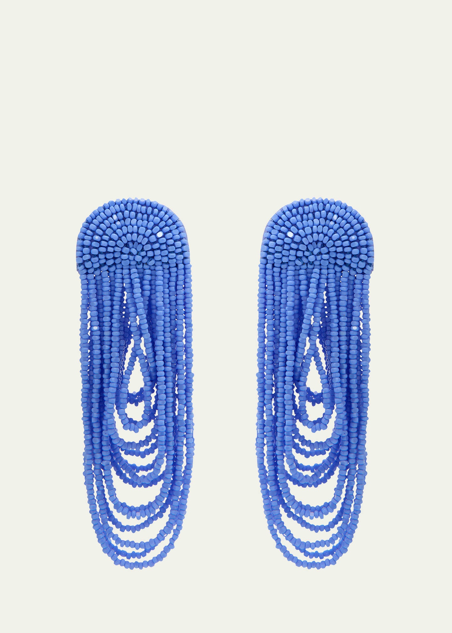 Beaded Double Curtain Earrings - 1