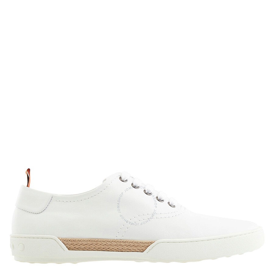 Tods Men's White Allacciato Gomma Leather Sneakers - 1