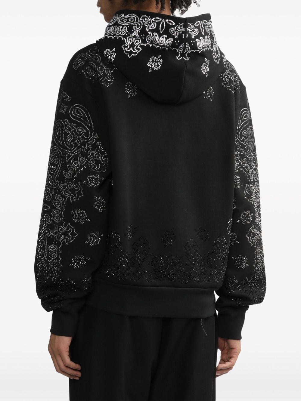 crystal-embellished cotton hoodie - 4