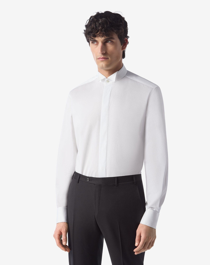 CORNELIANI White cotton shirt with micro stripes outlook