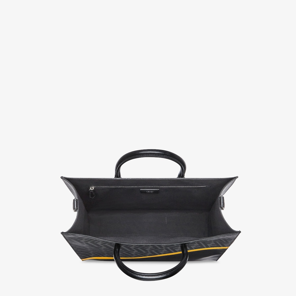 Black leather and FF fabric bag - 4