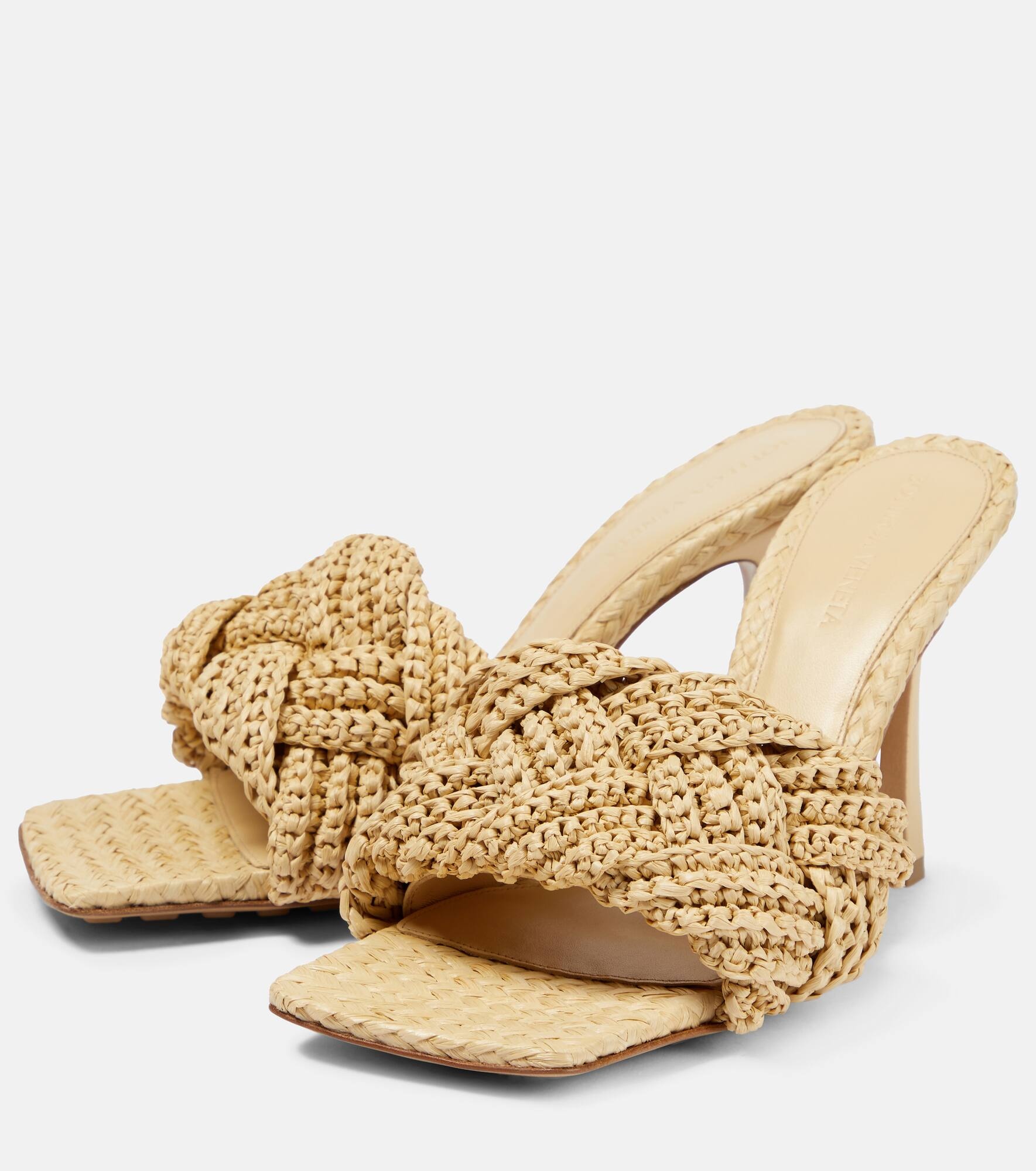 Padded raffia mules - 5