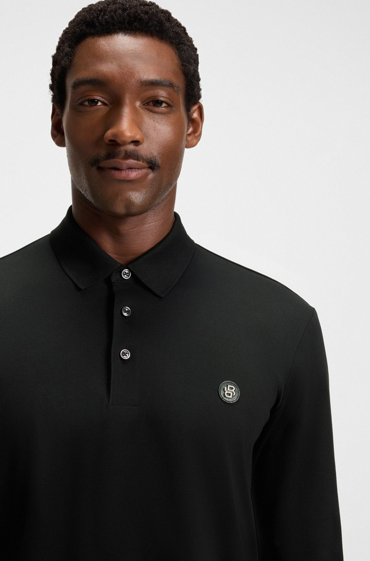 MERCERIZED-COTTON POLO SHIRT WITH DOUBLE B MONOGRAM - 3