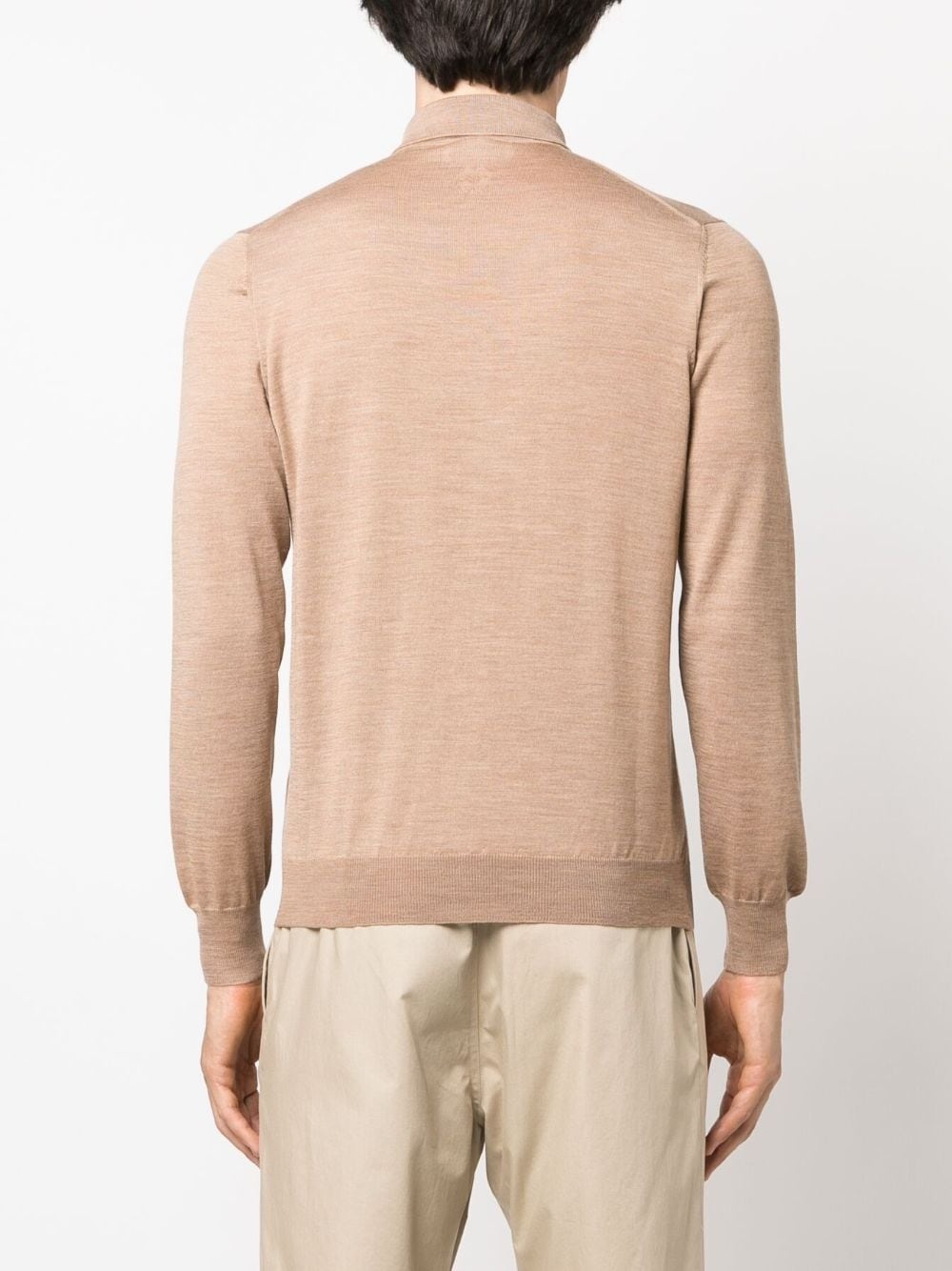 long-sleeved wool polo shirt - 4