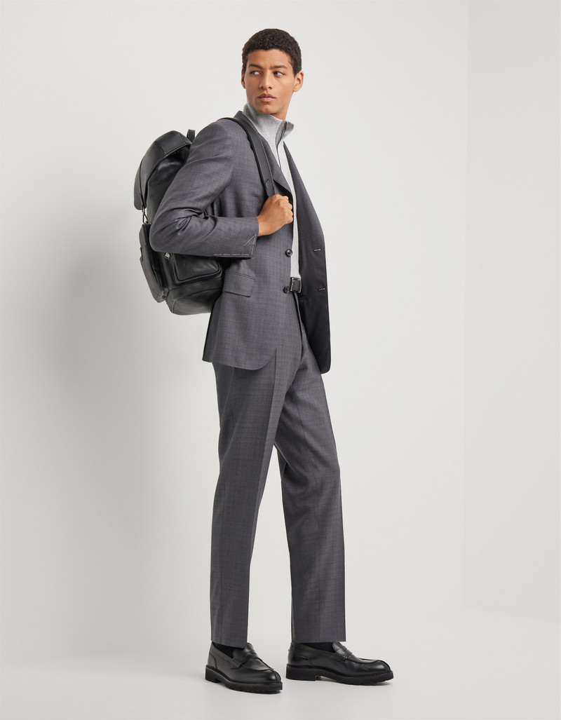 Canali GRAY SINGLE-BREASTED 150'S WOOL AND SILK SUIT outlook