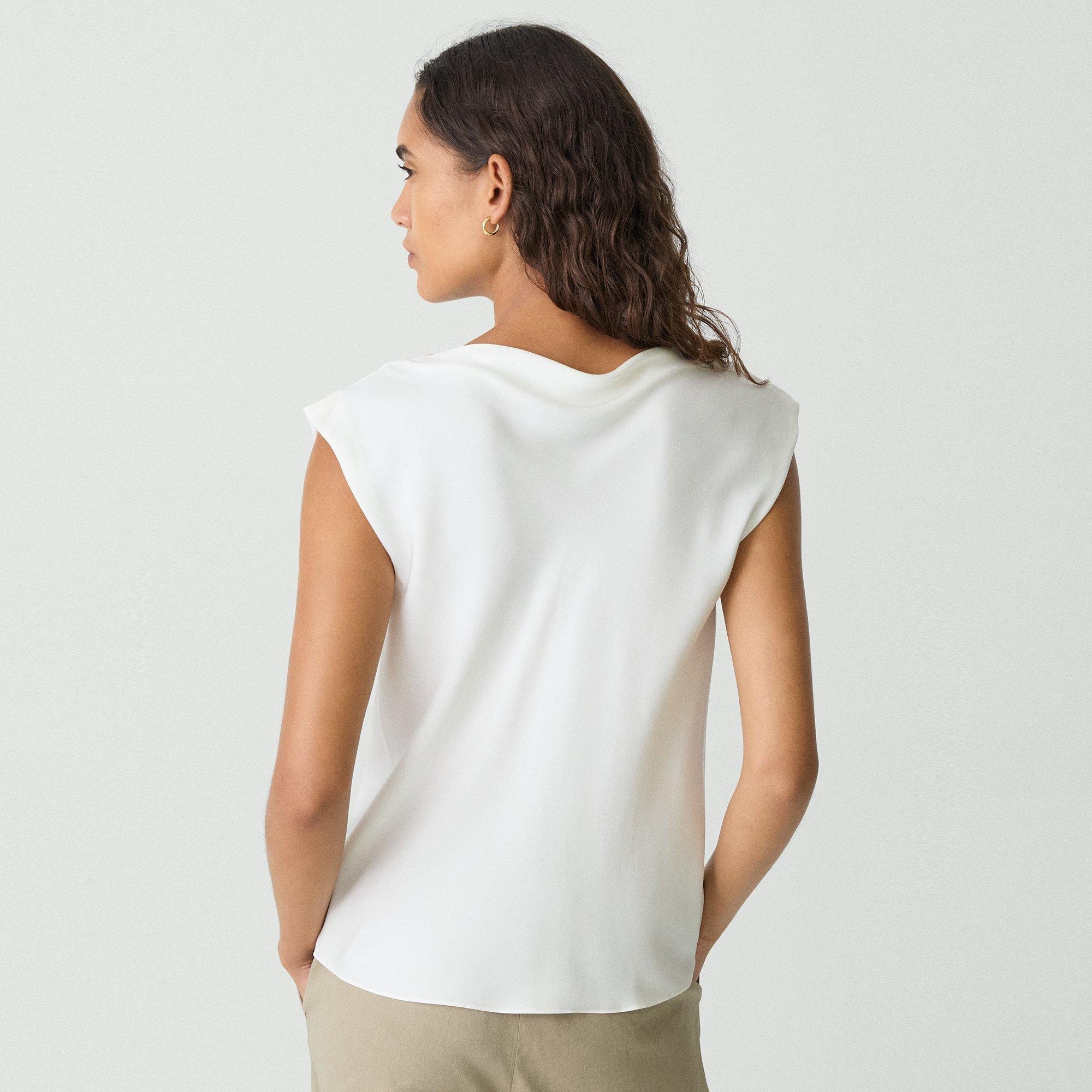 Cowl Neck Top in Silk Georgette - 4