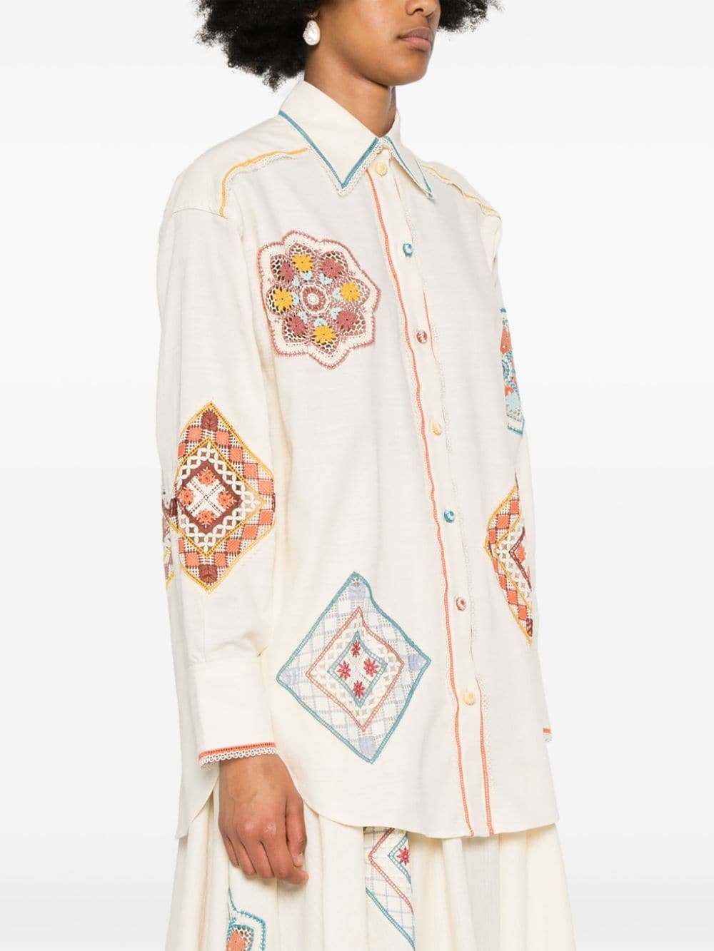 Ottie crochet-trim shirt - 3