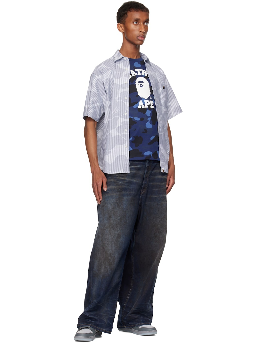 Navy Color Camo College T-shirt - 4
