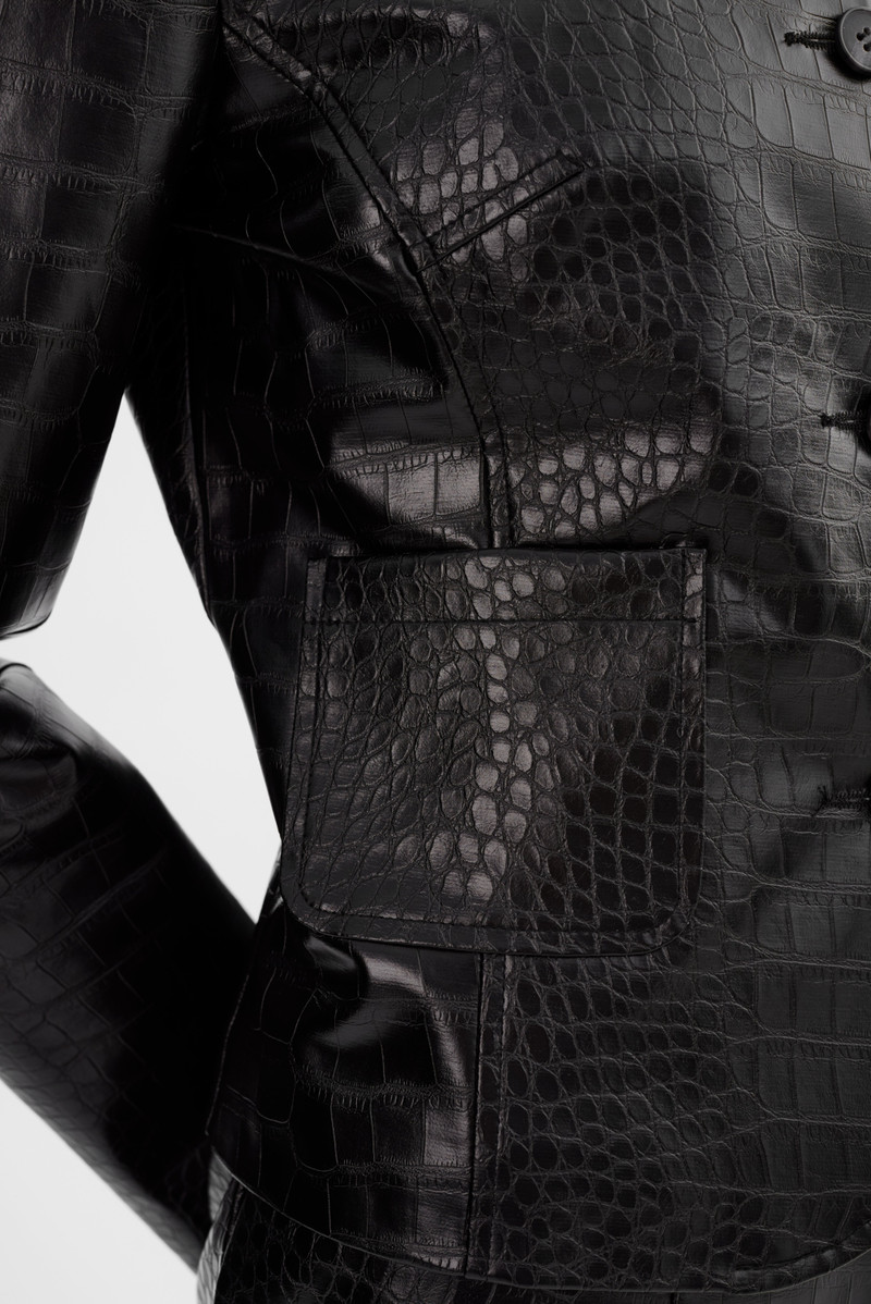 AGNES | Faux Leather Croco Jacket 4