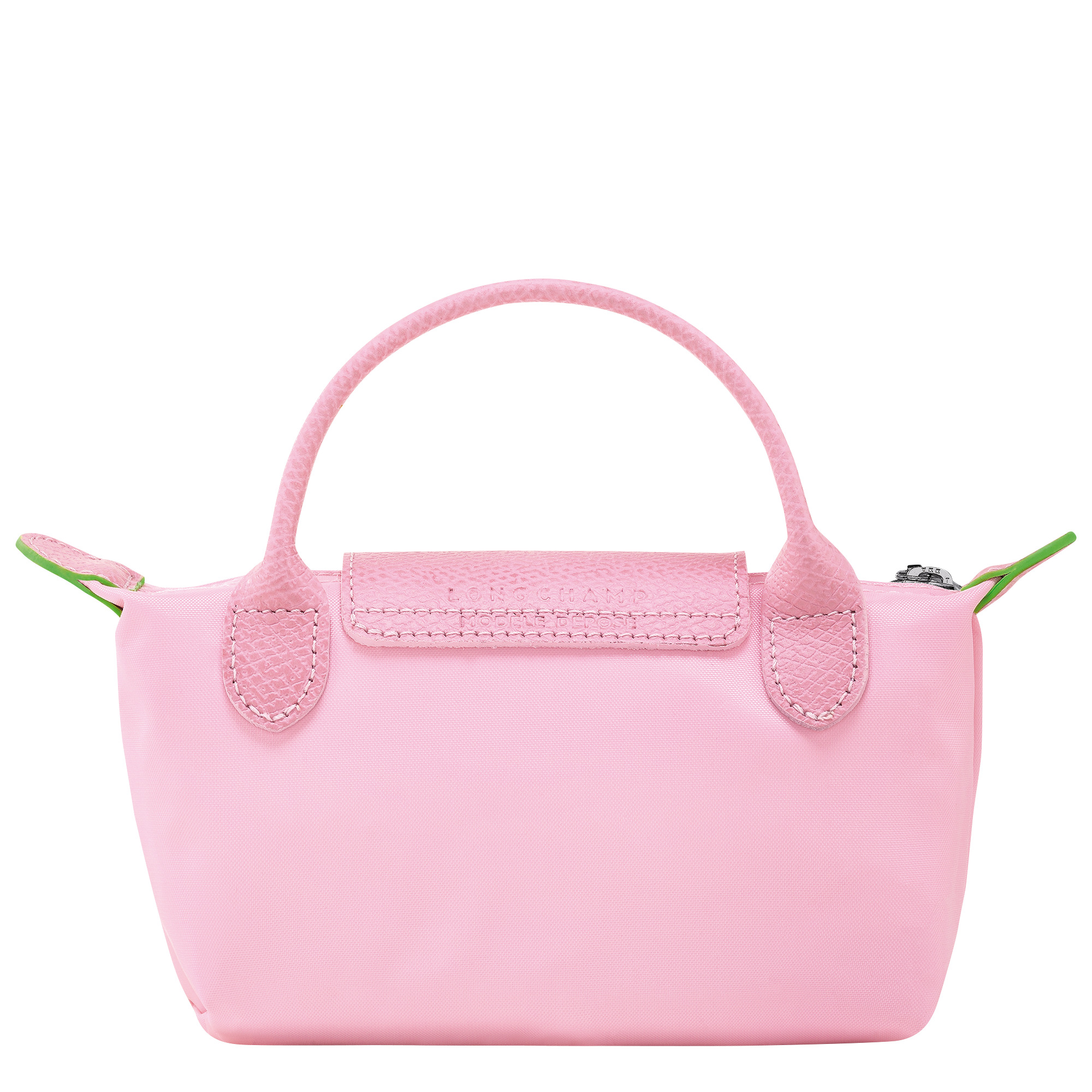 Le Pliage Green Pouch with handle Petal Pink - Recycled canvas