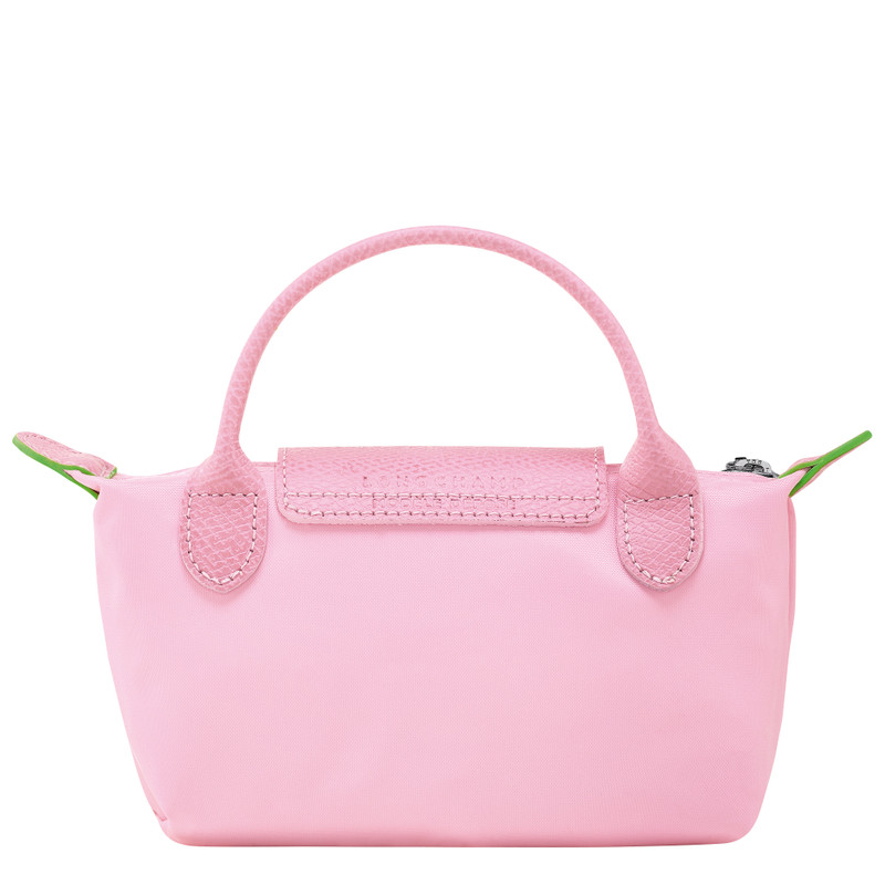 Le Pliage Green Pouch with handle Pink - Recycled canvas 4