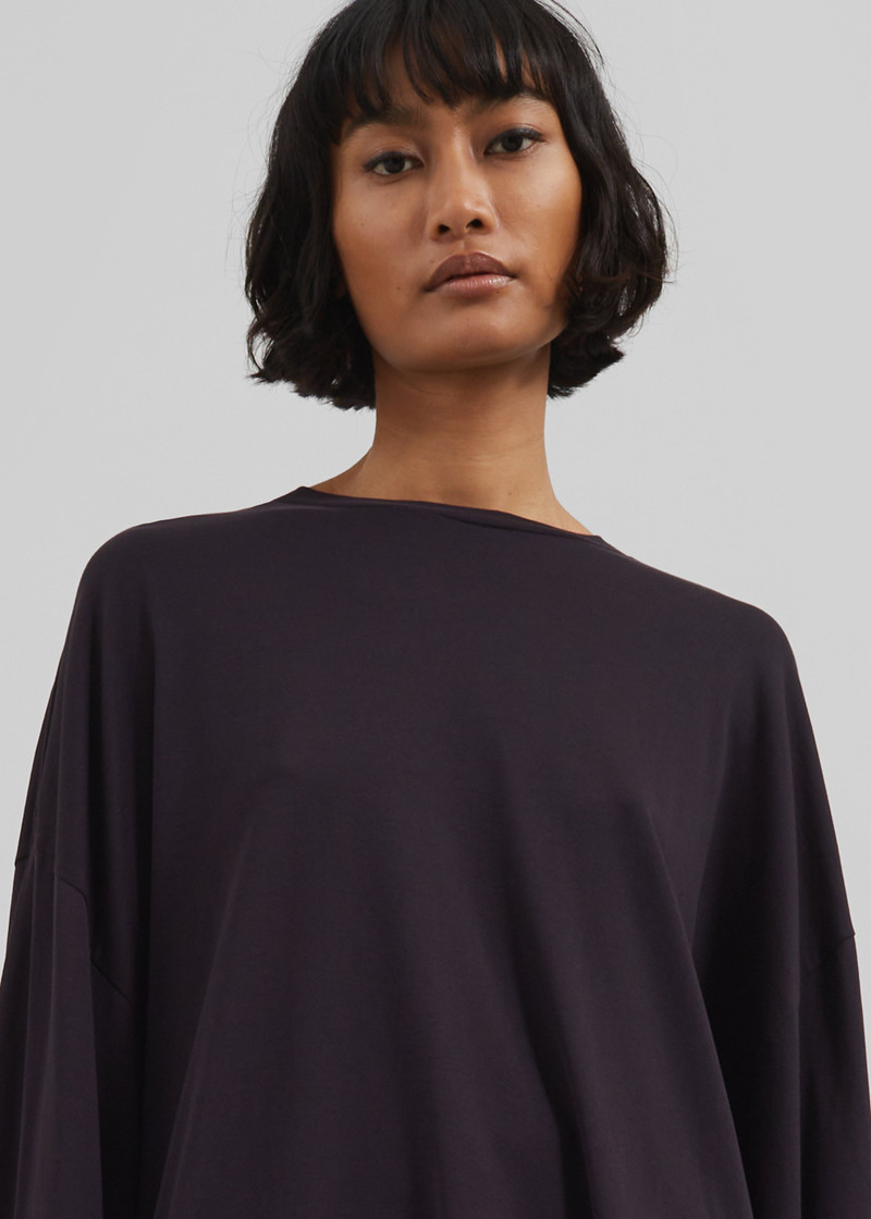 Rio Oversized Sleeve Tee - Dark Plum 6