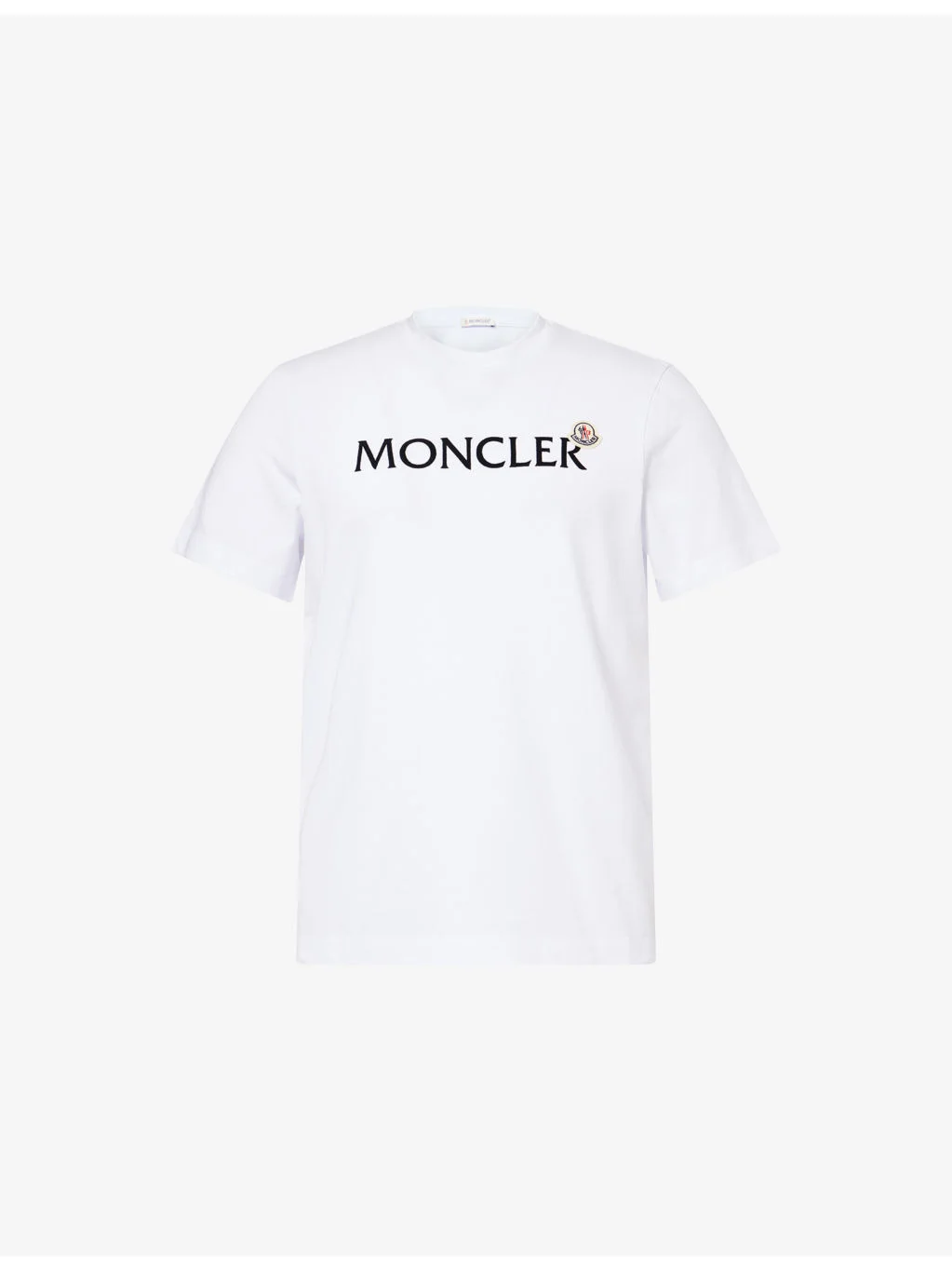 Crewneck Logo-Patch Cotton T-shirt - 1