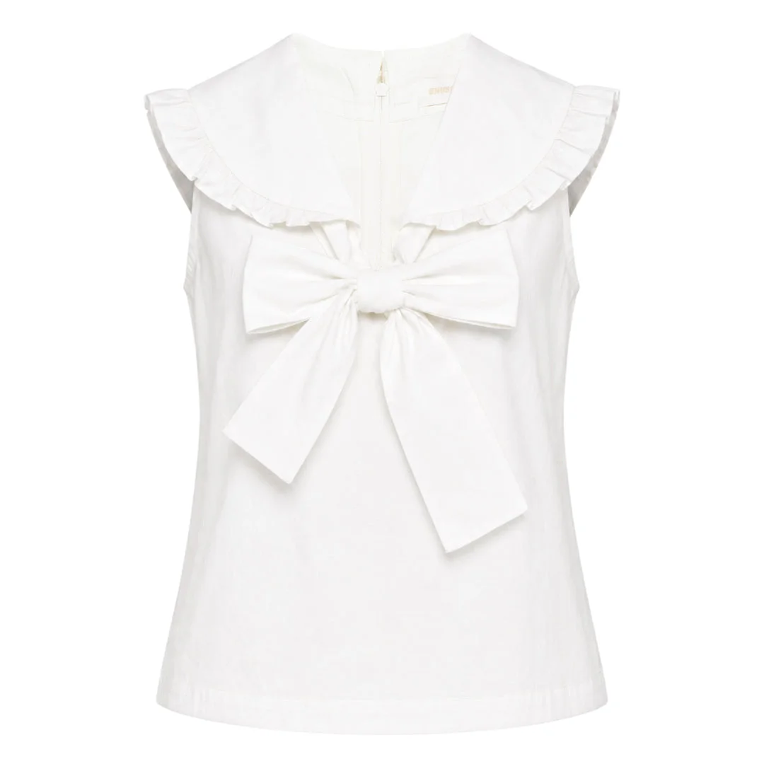 Ruffle Collar Bow Top - 1
