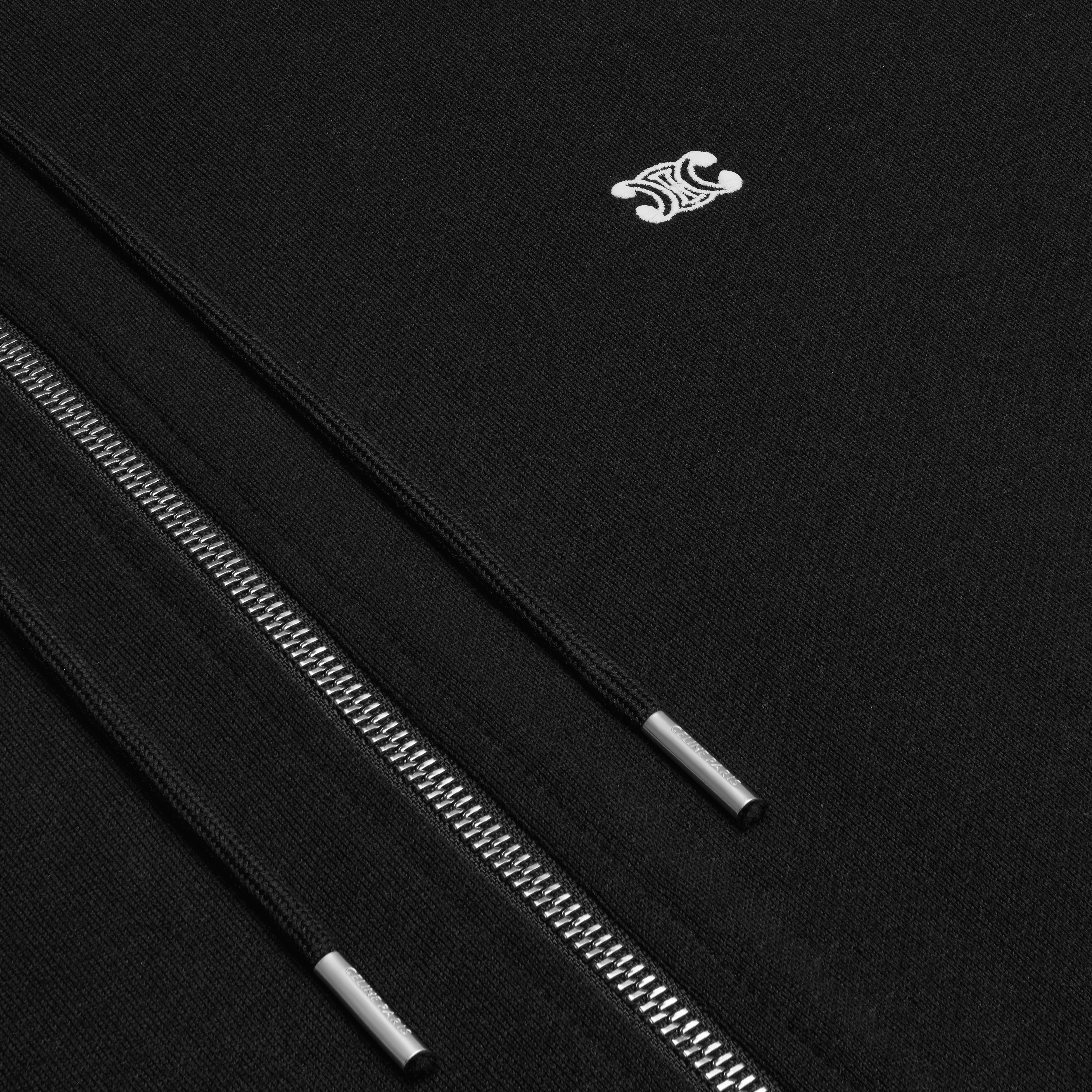 loose triomphe hoodie in cotton and cashmere - 4